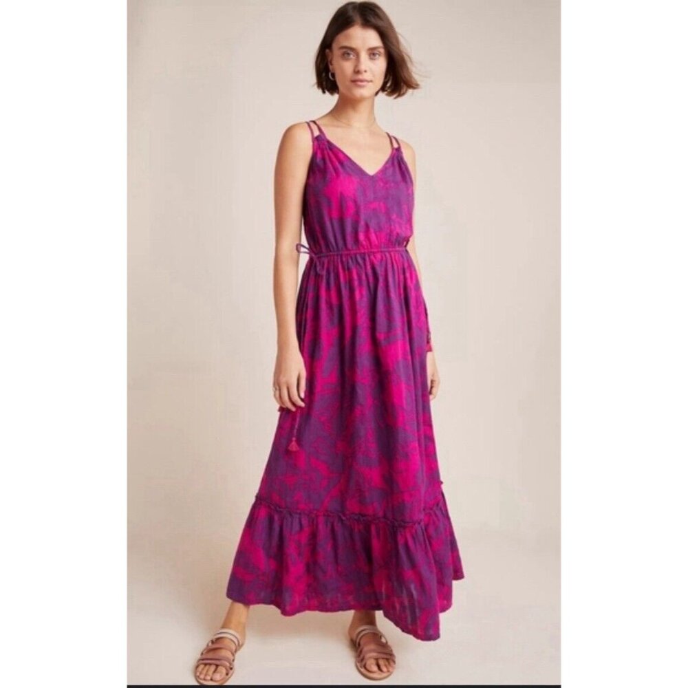 Anthropologie Saturday Sunday Yasmine Maxi Dress fuschia Size Small Cotton - Picture 1 of 11